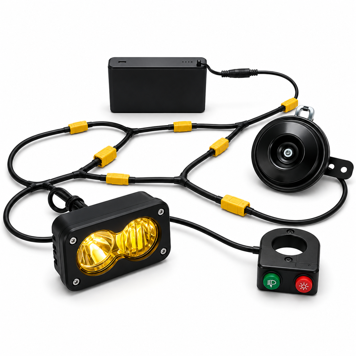 Battery Powered Horn & Baja Style Light Kit