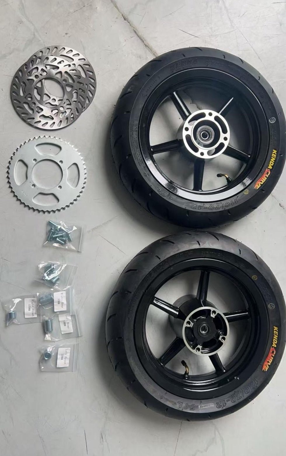 Universal Mini E-Moto Supermoto Wheel Set