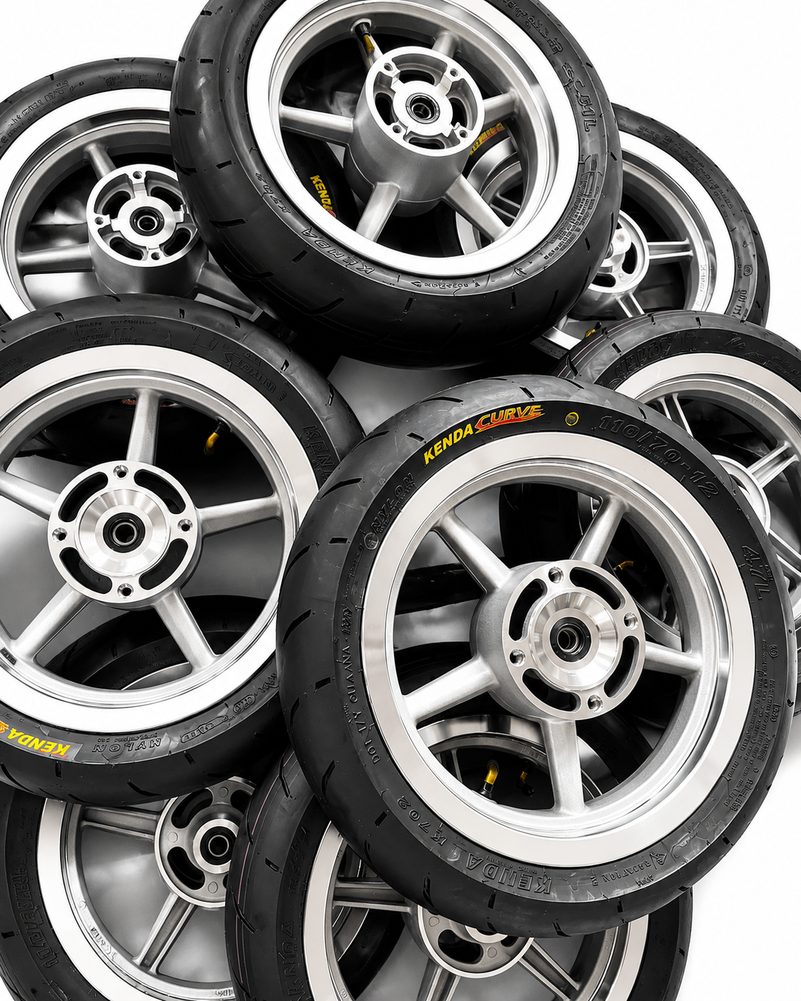 Universal Mini E-Moto Supermoto Wheel Set