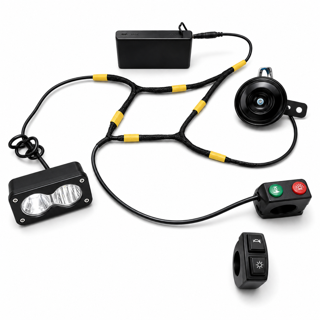 Battery Powered Horn & Baja Style Light Kit